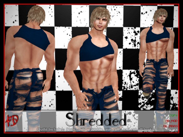 ! Beautiful Dangerous ! Shredded Mens ~Blue~