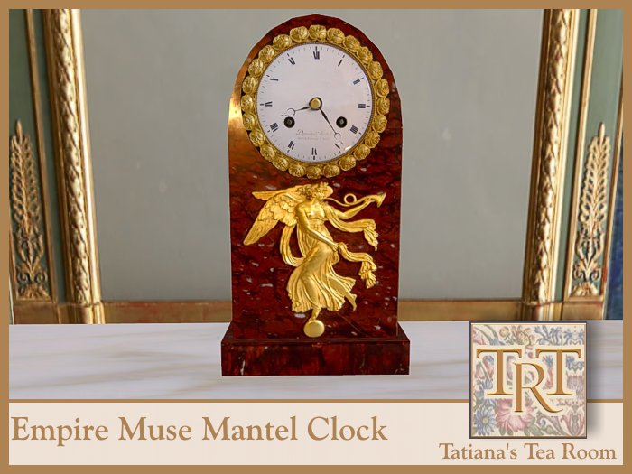 TTR-French Empire Muse Mantel Clock