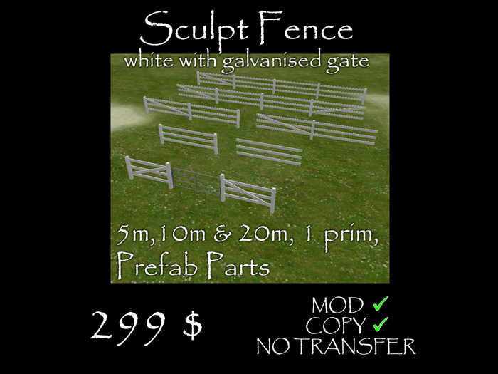 Sculpted Fence with GalvanisedGate (white)