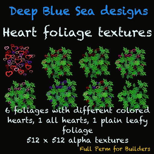DBS heart foliages  - 8 textures (crated) 