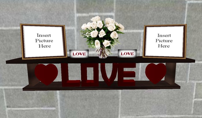 valentine`s day shelf with white roses (boxed) 