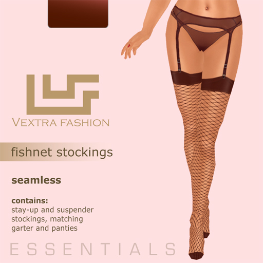 *VEXTRA FASHION* Fishnet stockings & suspenders - Red