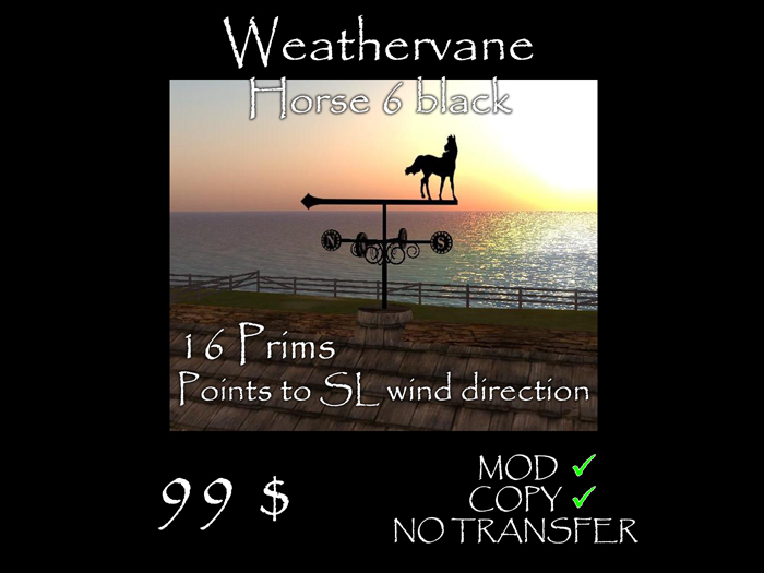 Weathervane Horse 6 black