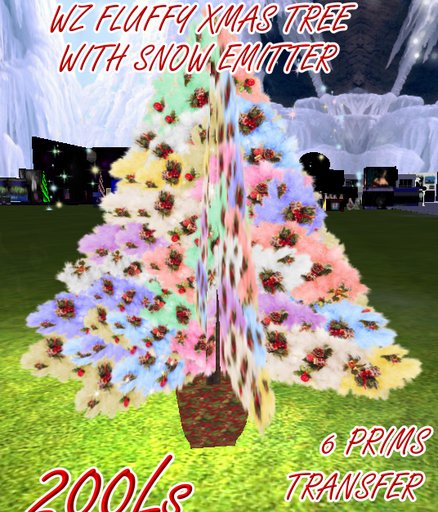 Wz fluffy sparkling tree 6 prims boxed