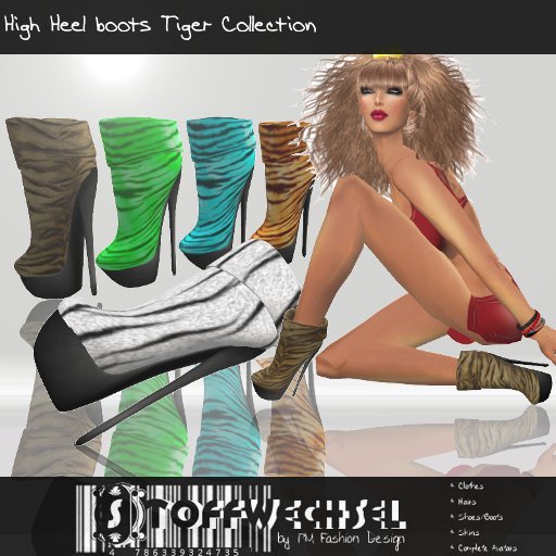 [Stoffwechsel] High Heels Ankle Boots Tiger Collection