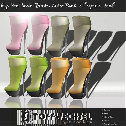 [Stoffwechsel] High Heel Ankle Boots Color Pack 3 *special deal