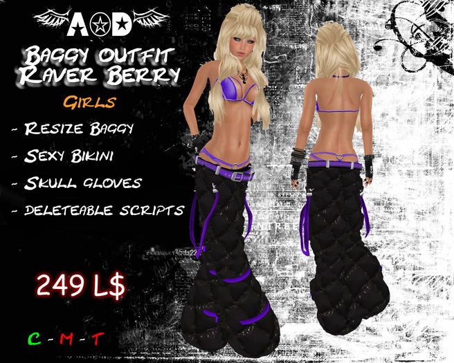 AoD Baggy Raver Berry Outfit