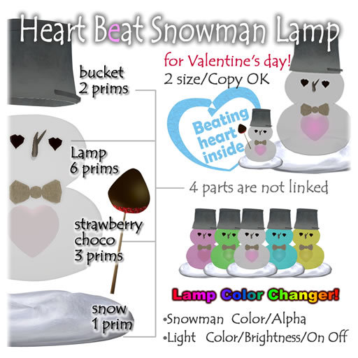 Heart Beat Snowman Lamp for Valentine's day