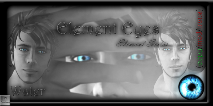 JS Creations: Element Eyes Series: Water (realistic blue designed) 