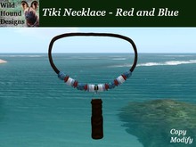 [WHD] -- Tiki Necklace - Red and Blue