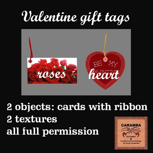 Valentine gift tags (objects and textures)