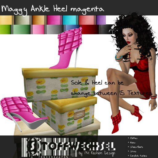 [Stoffwechsel] Maggy Ankle Heels magenta