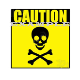 BIKER ART CAUTION SKULL 1 FF BOXED