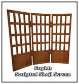Cupids Sculpt Shoji Screen Wood
