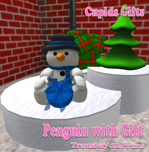 Cupids Pengi with Blue Gift [Boxed]