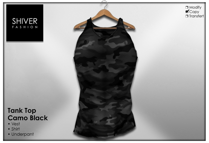 Shiver - Camo Tank Top - Black