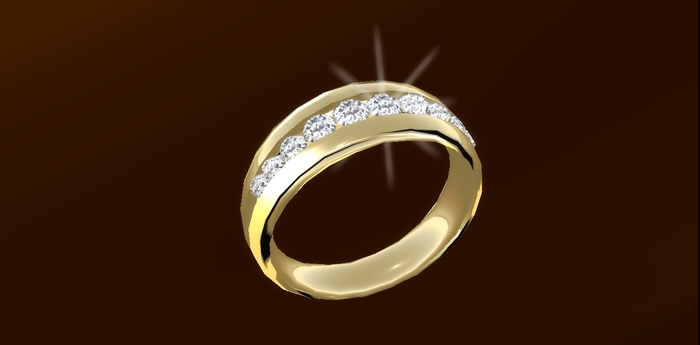 Troymart Channel of Love Diamond Right-Hand Band Ring - Metal and Gem Color Change - Right Hand Ring