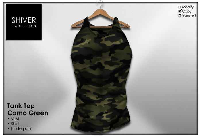 Shiver - Camo Tank Top - Green