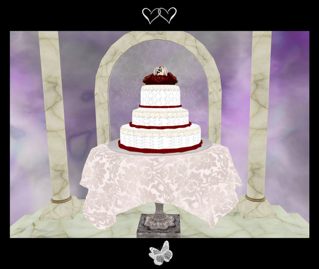 Red Rose Wedding Cake Silver