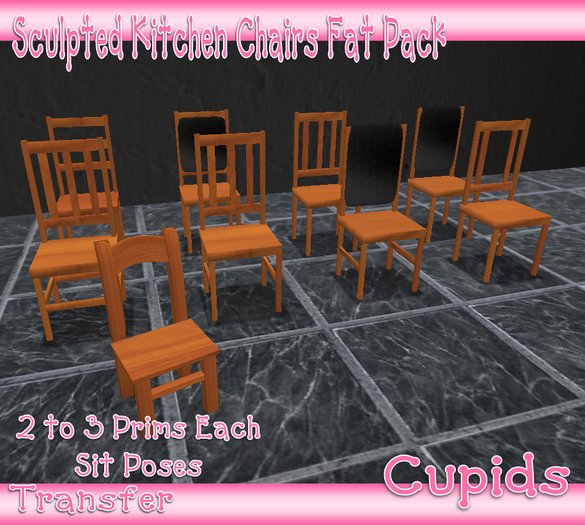 Fat Pack Kitchen Chairs  with Poses