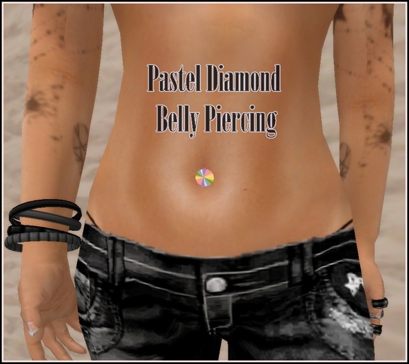 Pastel Diamond Belly Piercing