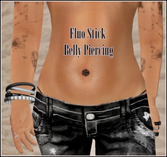 Fluo Stick Diamond Belly Piercing