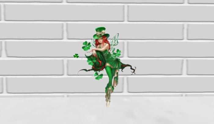 mulher duende emitindo trevos