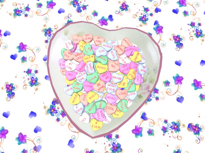 Valentine Candy Hearts & Heart Shaped Plate Boxed