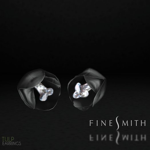 FINESMITH- Tulp- earrings black 