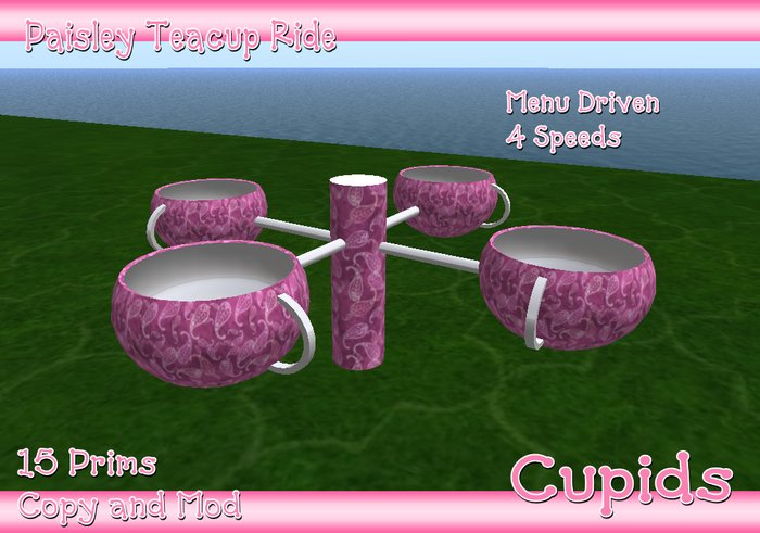 Pink Paisley TeaCup Ride Menu Driven Speeds