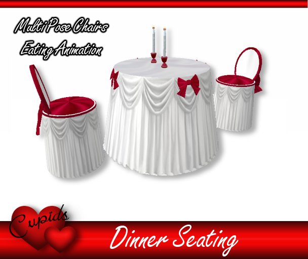 Dinner Seating for two White Ruffles