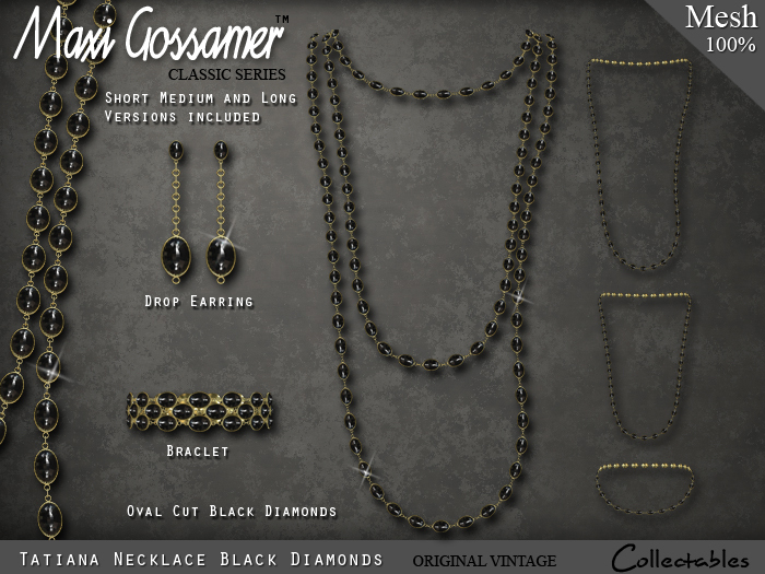 Necklace - Tatiana - Black Diamonds
