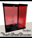 red glass shower 