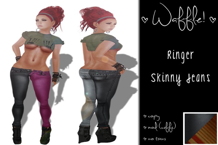 Waffle! Ringer Skinny Jeans [tangy] 