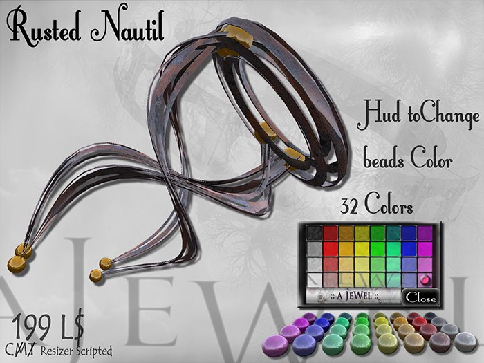 ::A JEWEL:: Steampunk RUSTED NAUTIL Complet Set Jewelry