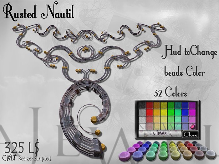 ::A JEWEL:: Steampunk RUSTED NAUTIL Necklace Jewelry