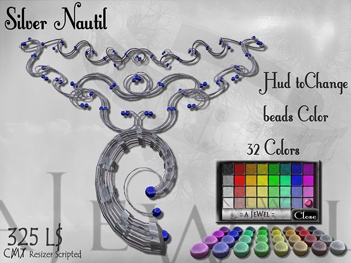 ::A JEWEL:: Steampunk SILVER NAUTIL Necklace Jewelry