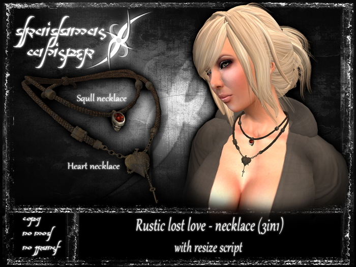 Druidamus Whisper - Rustic lost love - necklace