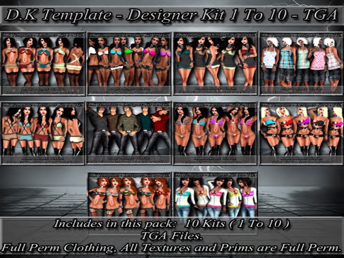 D.K Template - Designer Kit 1 To 10 - TGA ( Save 25% )