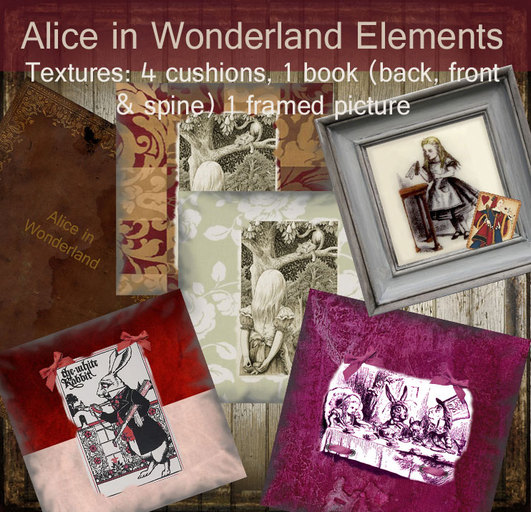 Alice in wonderland elements - SALE PRICE