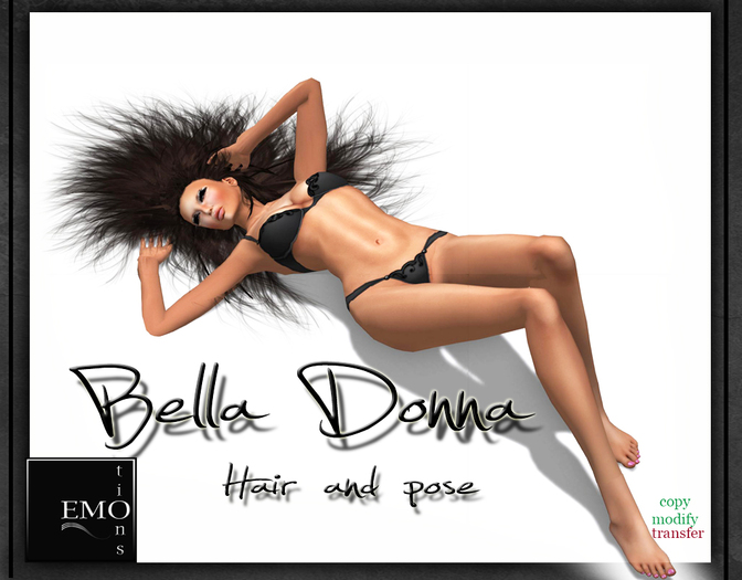 .:EMO-tions.. *BELLA DONNA *  POSE HAIR - BLACK x