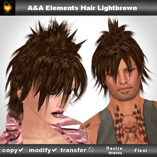 A&A Elements Hair Lightbrown (unisex punk mohawk style)