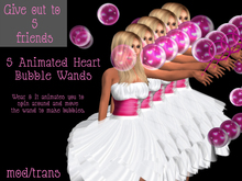 50% off - 5 Animated Hearts Bubble Wands - Great gift for friends