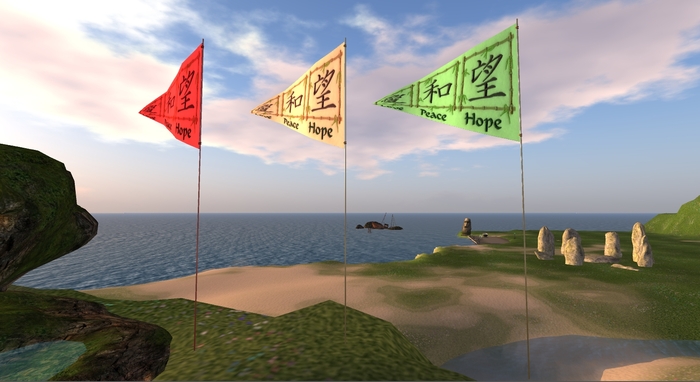 "Love Peace Hope" Flags set