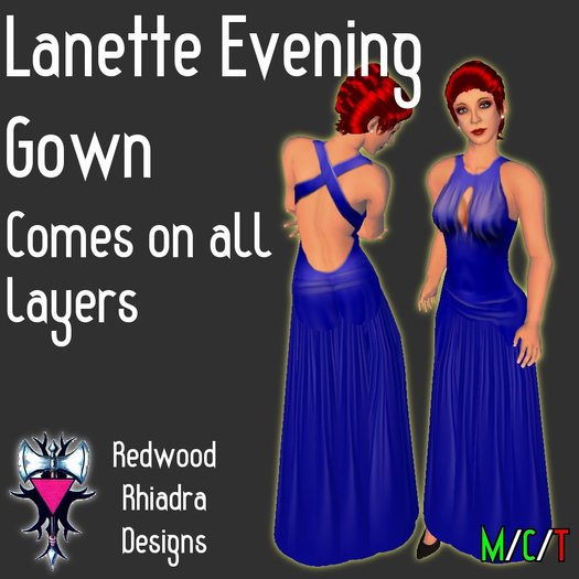 Lanette Evening Gown, Blue