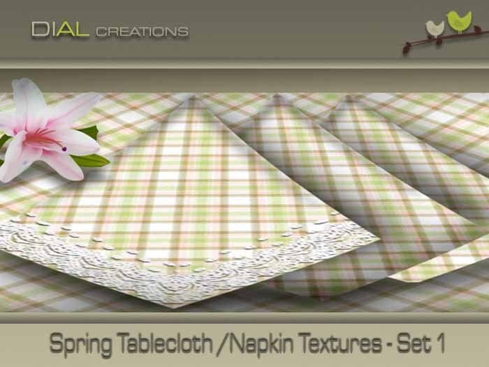 NEW !!! Spring Tablecloth / Napkin Textures - Set 1 - Full Perm
