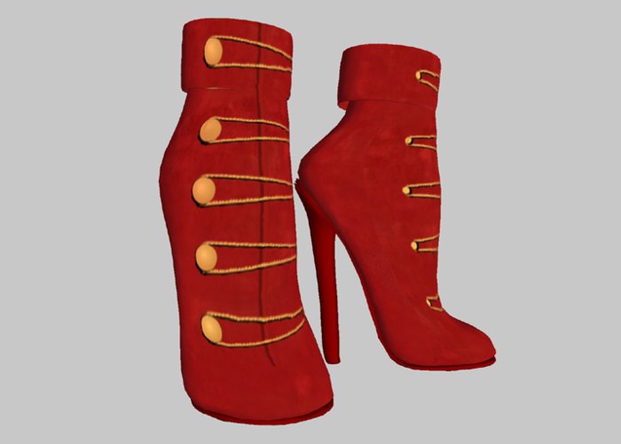 A&A Princess Red suede gold button heels ankle boots copy