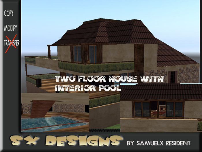 Two floor house with interior pool, 