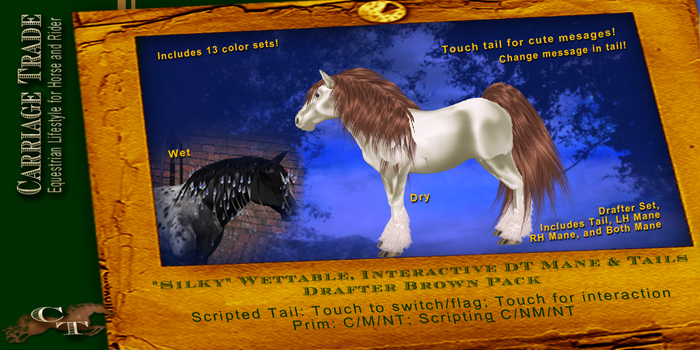 @CT@ "Silky" Wettable Draft Manes & Tails  Browns