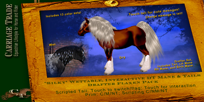 @CT@ "Silky" Wettable Draft Manes & Tails Flaxen